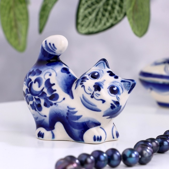 Сувенир «Кот Васька», 7 см, гжель Сувенир «Кот Васька», 7 см, гжель