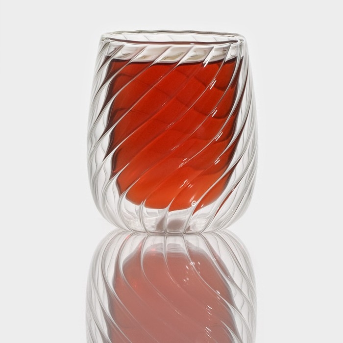 Стакан стеклянный с двойными стенками Magistro «Вихрь», 200 мл Стакан стеклянный с двойными стенками Magistro «Вихрь», 200 мл