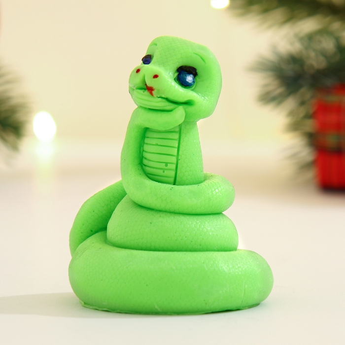 Новый год. Символ 2025. Фигурное мыло Новый год. Символ 2025. Фигурное мыло "Змейка Ёлочка" зеленое, 60г