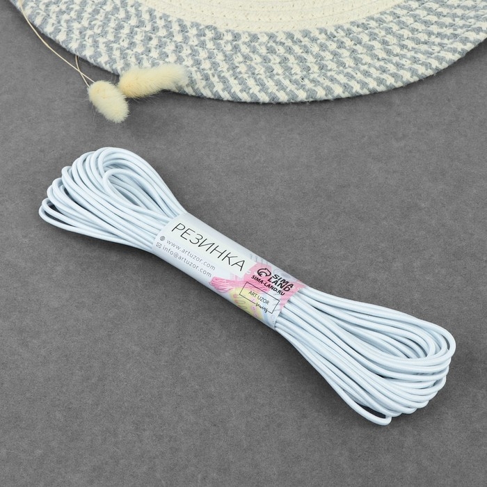 Резинка шляпная, 3 мм, 10 ± 0,5 м, цвет белый Резинка шляпная, 3 мм, 10 ± 0,5 м, цвет белый