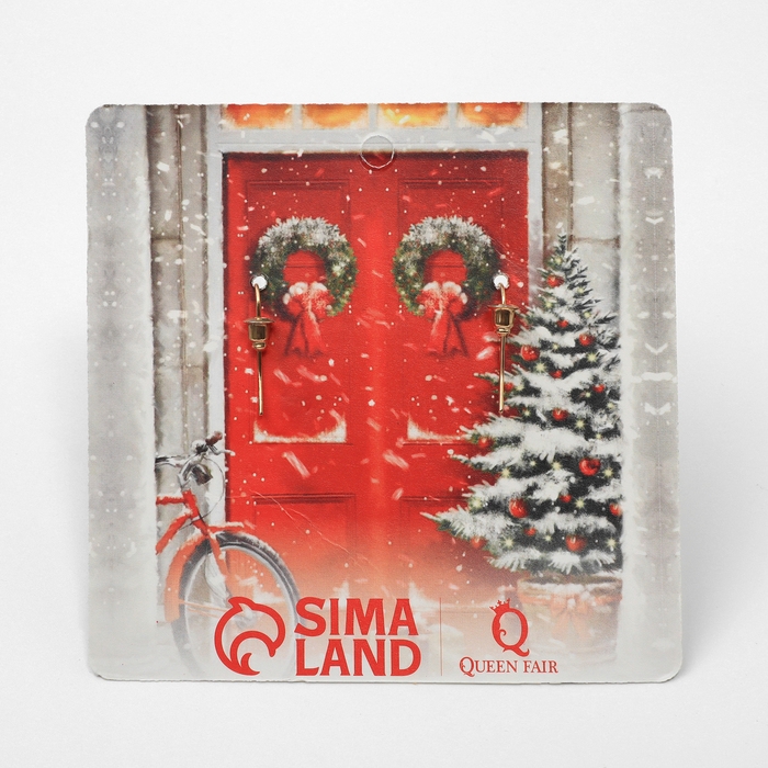 Новый год! Серьги «Новогодние» венок, зёлено-красный в золоте Новый год! Серьги «Новогодние» венок, зёлено-красный в золоте