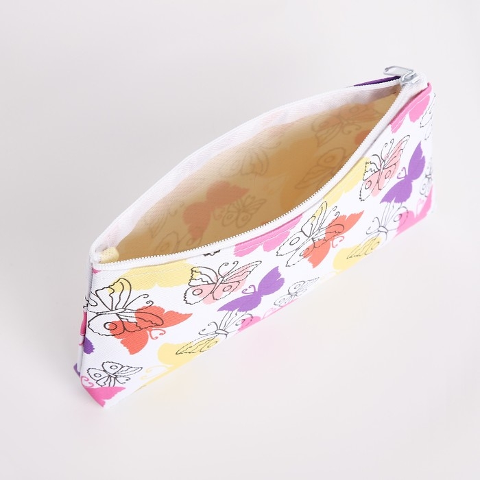 Косметичка на молнии, цвет белый/разноцветный Косметичка на молнии, цвет белый/разноцветный