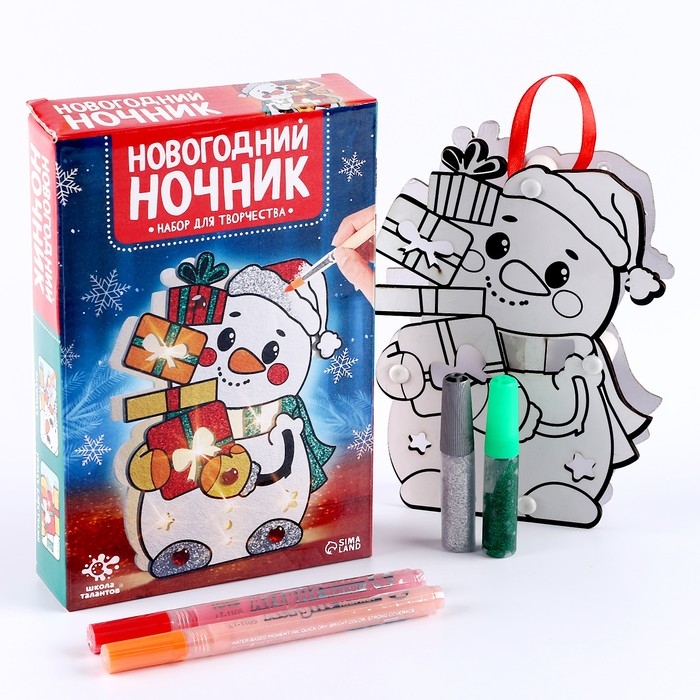 Набор для творчества «Новогодний ночник. Снеговик» Набор для творчества «Новогодний ночник. Снеговик»