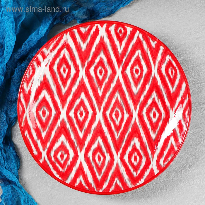 Набор чайный Риштанская керамика Набор чайный Риштанская керамика "Атлас", 9 предметов (чайник-0,8л,пиалы-0,5/0,3л)