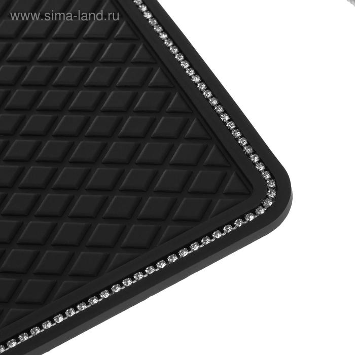 Коврик противоскользящий, стразы, 30×14 см, черный Коврик противоскользящий, стразы, 30×14 см, черный