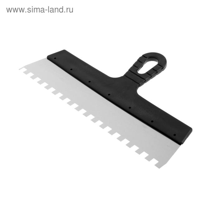 Шпатель зубчатый ЛОМ, 350 мм, зуб 10 мм, нержавеющая сталь Шпатель зубчатый ЛОМ, 350 мм, зуб 10 мм, нержавеющая сталь