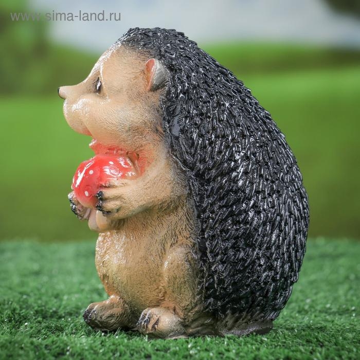 Садовая фигура  Садовая фигура "Ёжик с мухомором" 15,5см