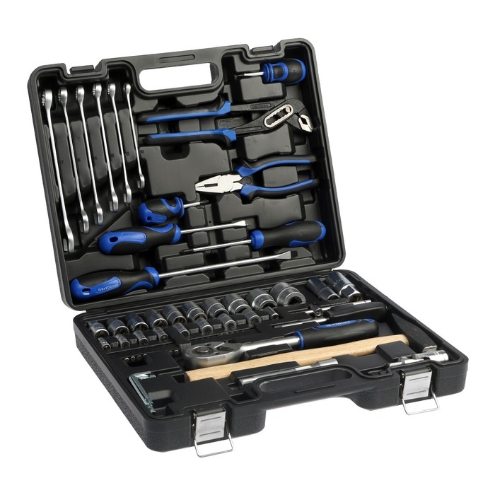 Набор инструментов слесарно-монтажных РОКОТ, 736-124, 1/4 Набор инструментов слесарно-монтажных РОКОТ, 736-124, 1/4" и 1/2", 66 предметов