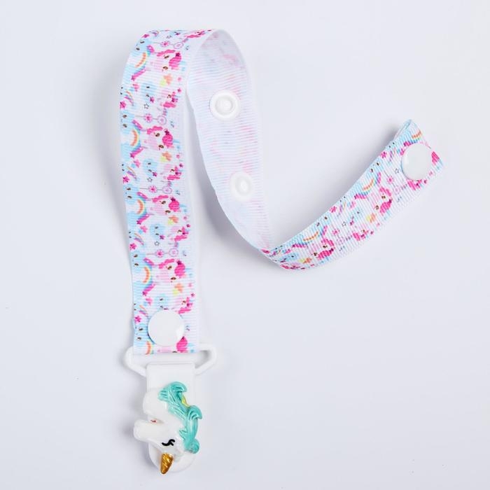 Держатель для соски - пустышки «Единорог», на ленте