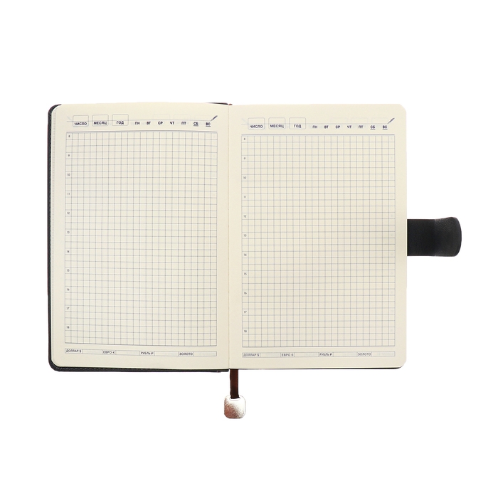 Ежедневник недатированный А5, 140л, клетка, к/зам, с ручкой, в подар. короб., Серый Ежедневник недатированный А5, 140л, клетка, к/зам, с ручкой, в подар. короб., Серый