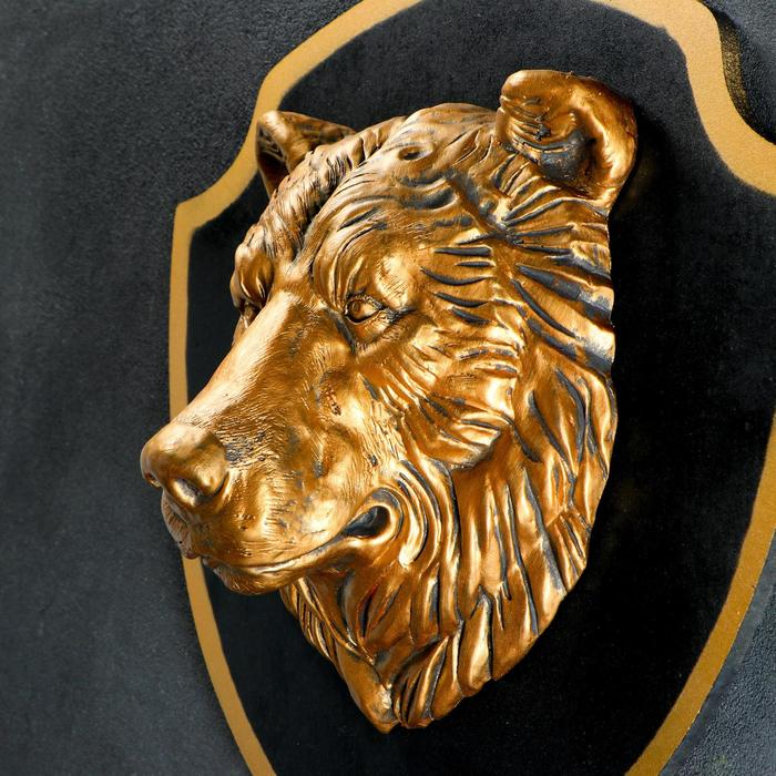 Панно Панно "Голова медведя" бронза/черный, 40см