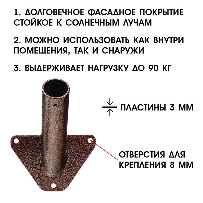 Флагшток – кронштейн, крепление для флага, уличный, настенный d-2.7 см