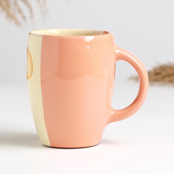 Кружка Кружка "Праздничная" 0,4л / 11,5х9,5см, персиковый поцелуй