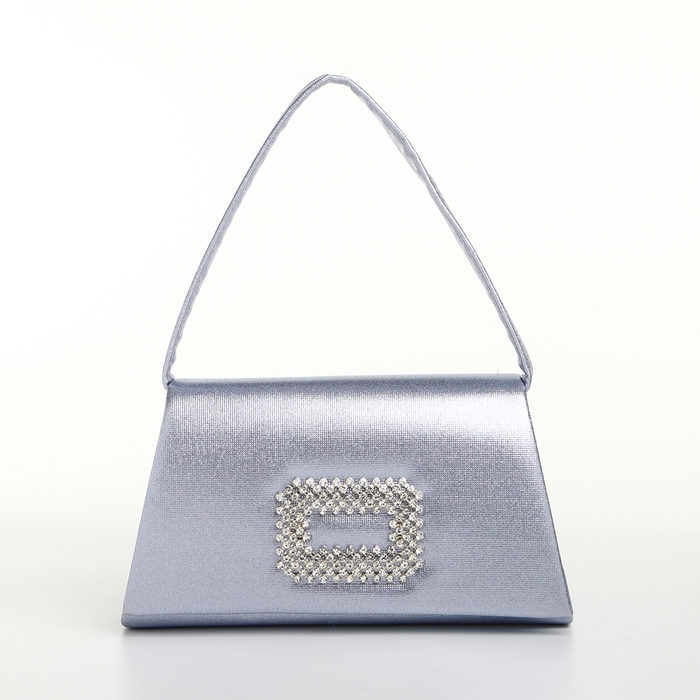 Сумка-клатч на магните, цвет серо-голубой