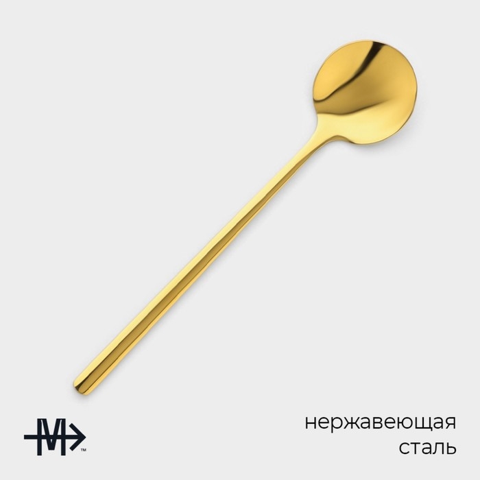 Набор чайных ложек из нержавеющей стали Magistro Desire, длина 13,5 см, 6 шт, цвет золото Набор чайных ложек из нержавеющей стали Magistro Desire, длина 13,5 см, 6 шт, цвет золото