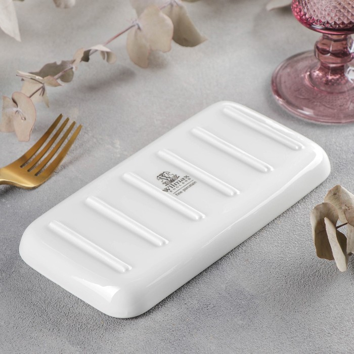 Блюдо фарфоровое прямоугольное Wilmax, 19×10 см, цвет белый Блюдо фарфоровое прямоугольное Wilmax, 19×10 см, цвет белый