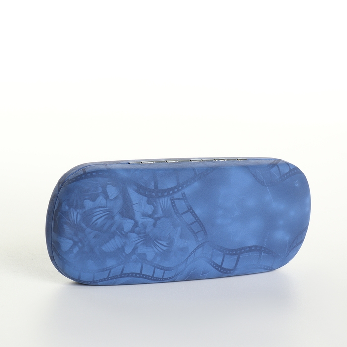 Футляр для очков на хлопушке, длина 16 см, цвет синий Футляр для очков на хлопушке, длина 16 см, цвет синий