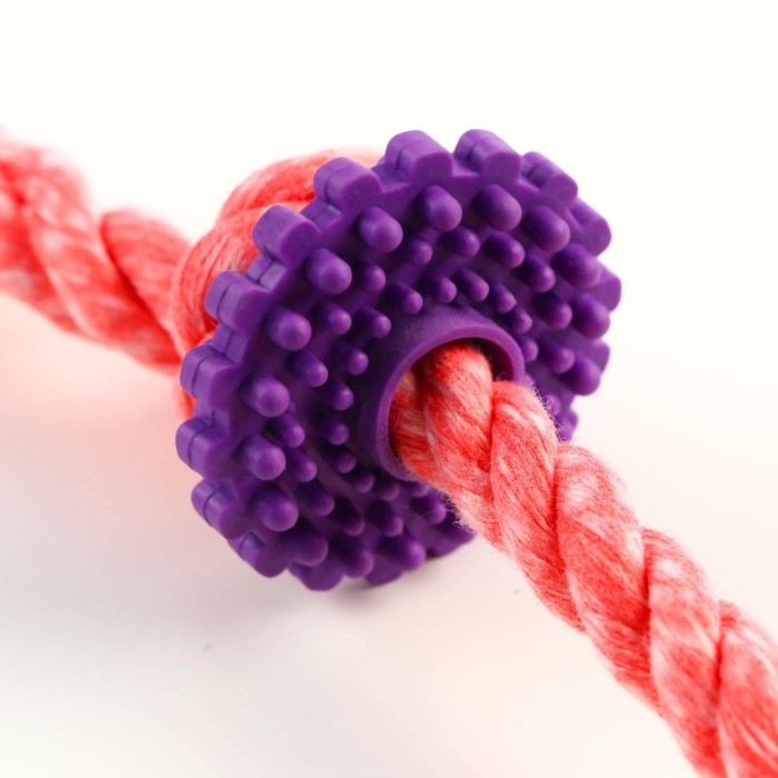 Игрушка жевательная Игрушка жевательная "Шестерёнка на канате", до 20 см, красная