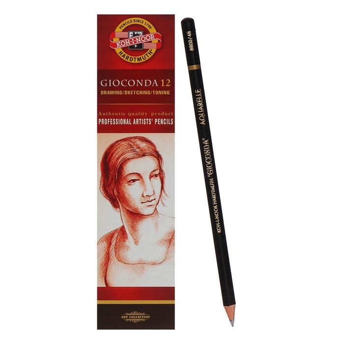 Карандаш художественный чернографитный акварельный 7.5 мм, Koh-I-Noor GIOCONDA 8800 4В, L=175 мм Карандаш художественный чернографитный акварельный 7.5 мм, Koh-I-Noor GIOCONDA 8800 4В, L=175 мм