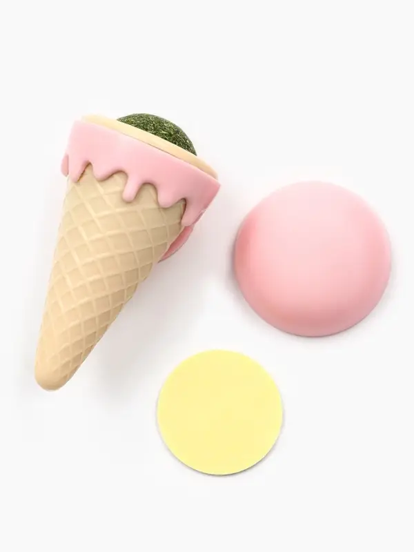 Игрушка для кошек из кошачьей мяты &laquo;Мороженое&raquo;, 5&times;4 с, на основании, розовая