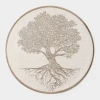 Салфетки сервировочные на стол Доляна &laquo;Древо&raquo;, 2 шт., d=38 см, бежевые
