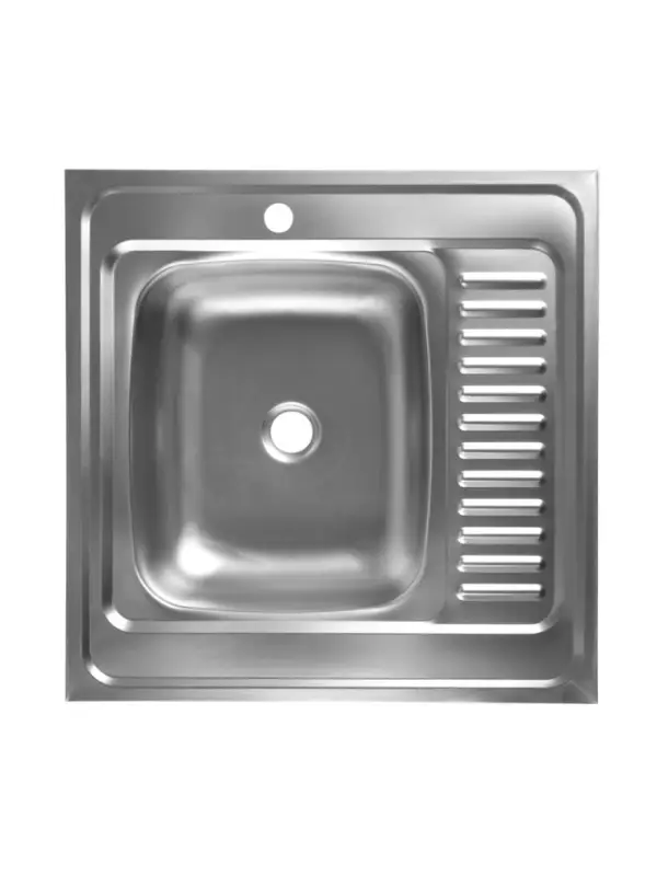 Мойка кухонная ZEIN, накладная, левая, 0.4 мм, 60*60*16 см, 1 1/2&rsquo;&rsquo;, без сифона