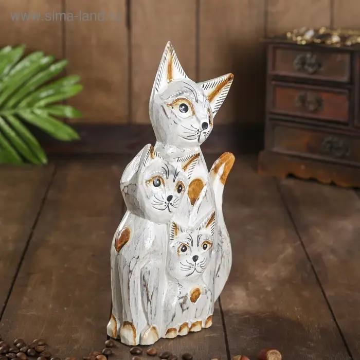 Сувенир дерево Сувенир дерево "Три белые кошечки" 5х14х25 см
