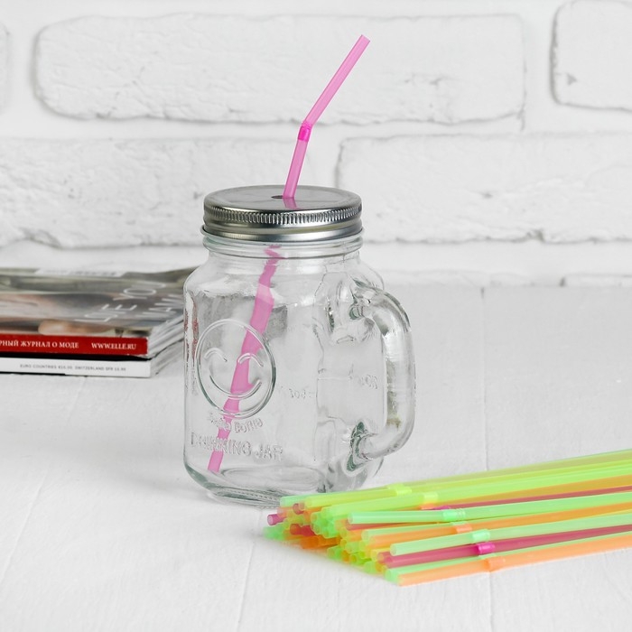 Трубочка для коктейля, пластик, набор 100 шт. Трубочка для коктейля, пластик, набор 100 шт.