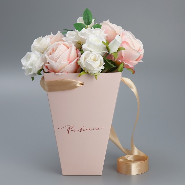 Переноска для цветов на лентах «Расцветай», 17 х 25 х 9 см Переноска для цветов на лентах «Расцветай», 17 х 25 х 9 см