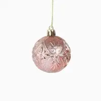 Ёлочные игрушки &laquo;Лилиан&raquo;, шары новогодние, d=6 см, набор 12 шт., розовый