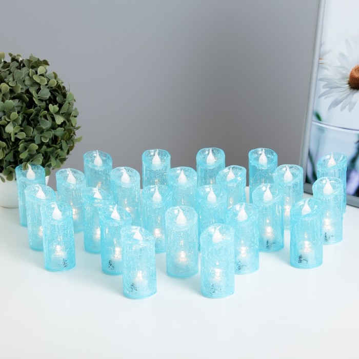 Ночник Ночник "Голубая свеча" LED 1Вт от батареек 3хLR44 голубой 5х5х16см RISALUX