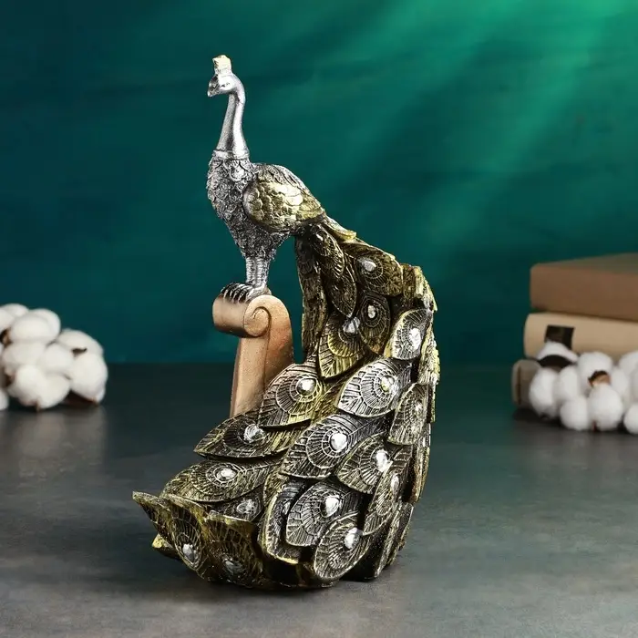 Подставка для бутылки &laquo;Павлин с хвостом&raquo;, полистоун