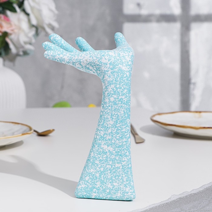 Подставка для колец Подставка для колец "Рука", голубой, 17х7,8х10,4 см