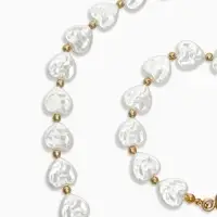 Набор 2 пред-та: бусы,браслет "Жемчуг барочный", сердечки, 40/18см, цвет белый в золоте