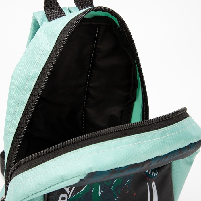 Рюкзак школьный детский для мальчика «Динозавр», 20×13×26 см, отдел на молнии, зелёный