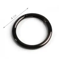 Кольцо-карабин, d=32/40 мм, толщина - 4 мм, 5 шт., цвет чёрный никель