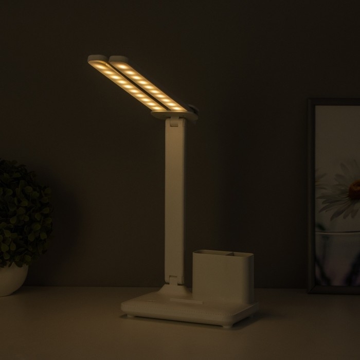 Настольная лампа сенсорная Настольная лампа сенсорная "Раздвижная" LED 15Вт АКБ USB белый 45х30х17 см RISALUX