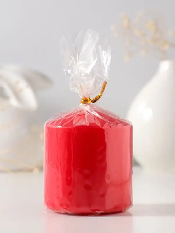 Свеча - цилиндр 6&times;6.5 см, красный