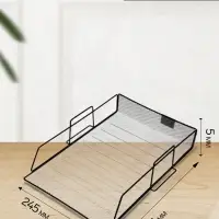 Лоток для бумаг А4, горизонтальный, металлическая сетка, 1 отделение, чёрный