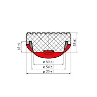 Опора резиновая для подкатного домкрата AVS RFJ-50 (D-72/50 мм, H-35 мм)