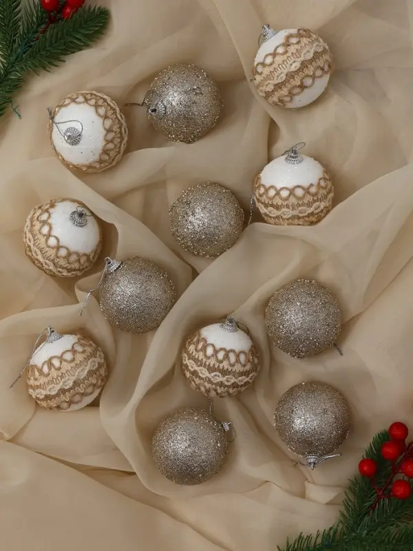 Набор шаров пластик d-6 см, 12 шт Набор шаров пластик d-6 см, 12 шт "Орсон" галант