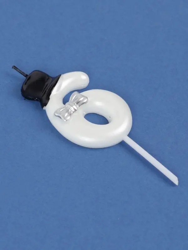 Свеча для торта «Джентельмен», цифра 6, белая Свеча для торта «Джентельмен», цифра 6, белая