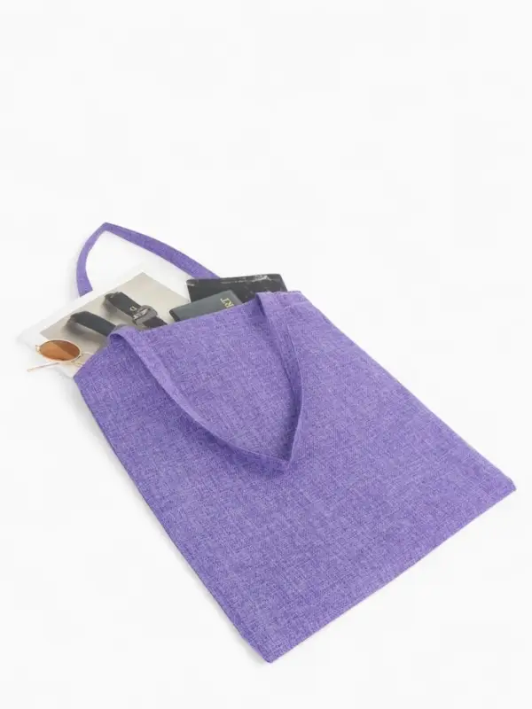 Сумка - шоппер, без застёжки, однотонная, 33&times;0.5&times;38 см, сиреневая