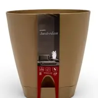 Горшок для цветов с прикорневым поливом Amsterdam, 8 л, цвет молочный шоколад