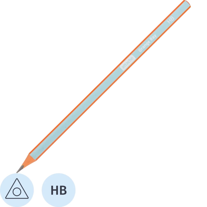 Карандаш чернографитный Attache Orange Ray HB б/ласт пластик оранж/голуб