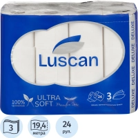 Бумага туалетная Luscan Deluxe 3сл белая цел втул 19,37м 155л 24рул/уп_Спб