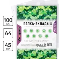 Файл-вкладыш А4, 45 мкм, Calligrata, матовый, вертикальный, 100 штук