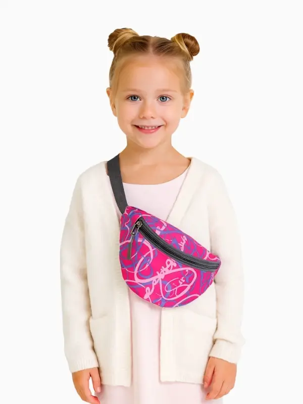 Сумка поясная, детская, на молнии, малиновая