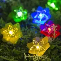 Гирлянда &laquo;Нить&raquo;, 4.5 м, уличная, с насадками &laquo;Лилия&raquo;, IP44, 30 LED, 2 режима, солнечная батарея, тёмная нить, свечение белое