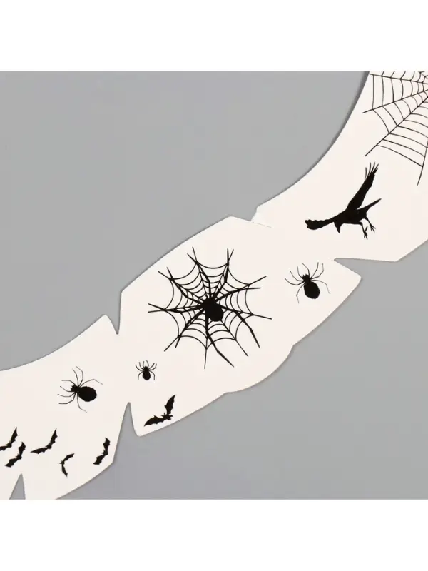 Переводная тату на тело чёрная «Веснушки. Летучие мыши, пауки и ворон», 16×5 см